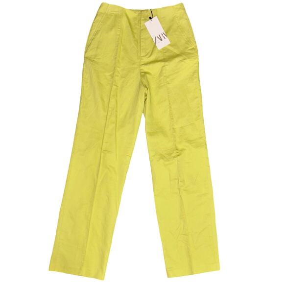 Zara green linen-blend trousers - Picture 2 of 7